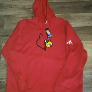 Adidas Louisville Cardinals 2XL Hoodie Sweatshirt Red NWT